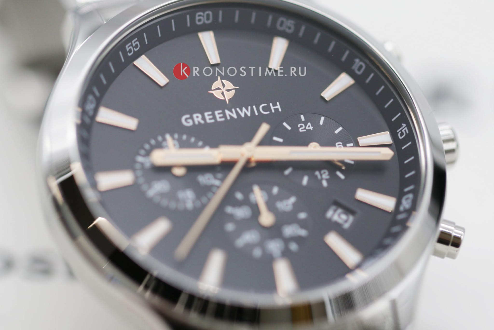 Greenwich GW 043.10.35 мужские часы застежка крупным планом